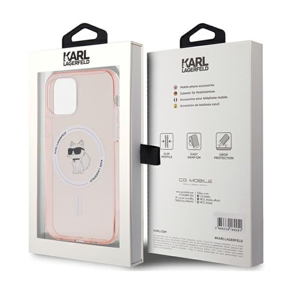 Karl Lagerfeld IML Choupette MagSafe - iPhone 12 / iPhone 12 Pro cover (lyserød)