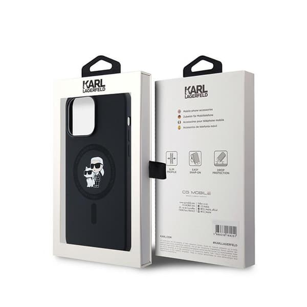 Karl Lagerfeld Silikon Karl & Choupette MagSafe - iPhone 14 Pro Max Skal (Svart)