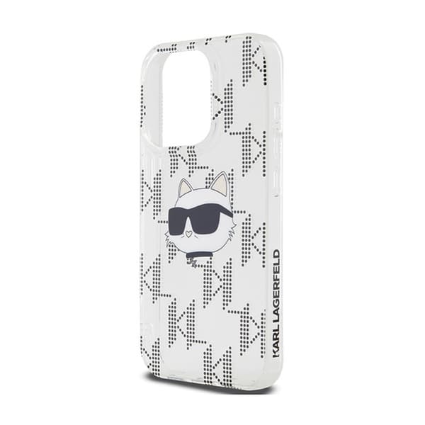 Karl Lagerfeld IML Choupette Hoved & Monogram - iPhone 15 Pro Etui (Klart)