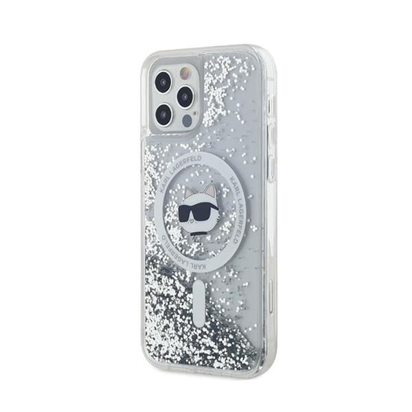 Karl Lagerfeld Liquid Glitter Choupette Head MagSafe - iPhone 12 / iPhone 12 Pro cover (gennemsigtigt)