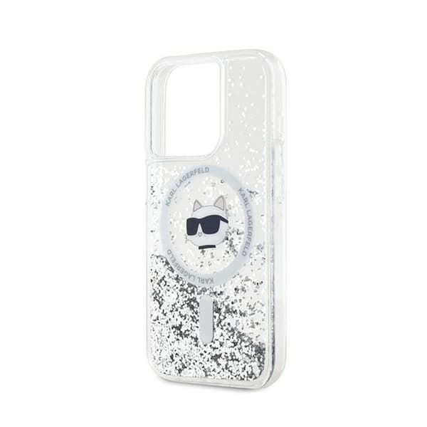 Karl Lagerfeld Liquid Glitter Choupette Head MagSafe - iPhone 13 Pro Max cover (gennemsigtigt)