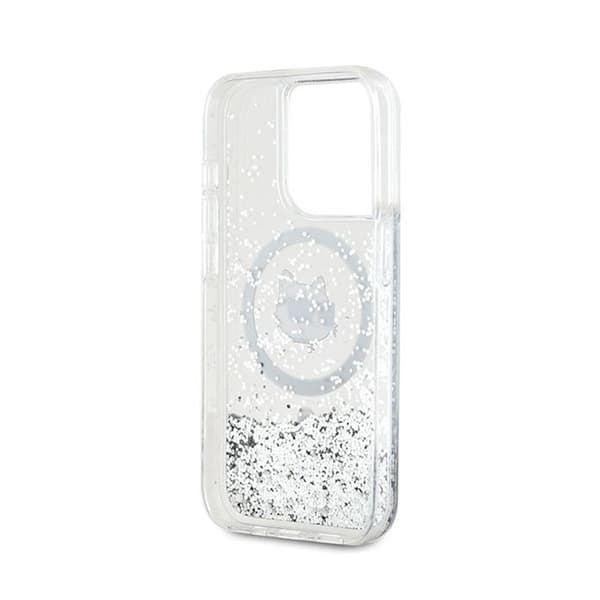 Karl Lagerfeld Liquid Glitter Choupette Head MagSafe - iPhone 13 Pro Max cover (gennemsigtigt)