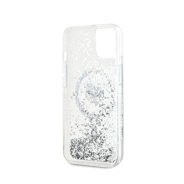 Karl Lagerfeld Liquid Glitter Choupette Head MagSafe - iPhone 15 Plus / 14 Plus -suojakuori (kirkas)