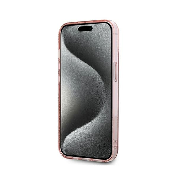 Karl Lagerfeld IML Choupette Head & Monogram - iPhone 13 -suojakuori (Vaaleanpunainen)