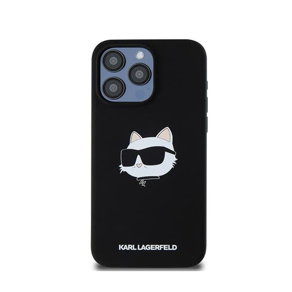 Karl Lagerfeld Silikone Choupette Head MagSafe - iPhone 15 Pro Etui (Sort)
