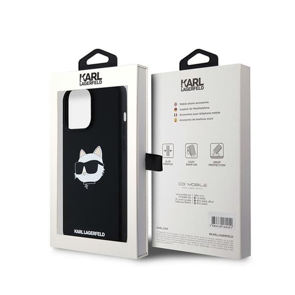 Karl Lagerfeld Silikone Choupette Head MagSafe - iPhone 15 Pro Etui (Sort)