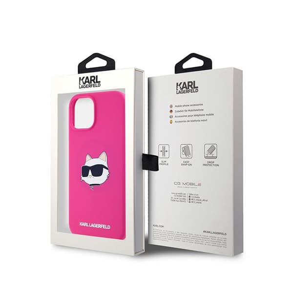 Karl Lagerfeld Silikone Choupette Head MagSafe - iPhone 15 Plus / 14 Plus Etui (Pink)