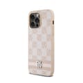 Pikkukuva 2 / 8: DKNY Nahkaruutukuvioinen yksikuvioinen kuvio ja painetut raidat - iPhone 14 Pro Max -kotelo (Vaaleanpunainen)