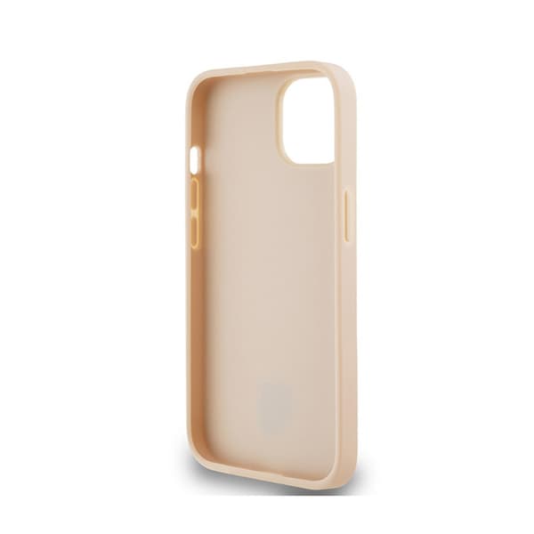 DKNY Nahkaruutukuvioinen yksikuvioinen kuvio ja painetut raidat - iPhone 15 Plus / 14 Plus -kotelo (vaaleanpunainen)