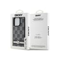 Pikkukuva 8 / 8: DKNY Nahkaruutukuvioinen yksikuvioinen kuvio ja painetut raidat - iPhone 15 Pro Max -kotelo (musta)