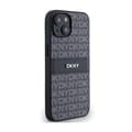 Pikkukuva 4 / 8: DKNY Nahkainen Mono Stripe & Metal Logo - iPhone 14 / 15 / 13 -kotelo (musta)