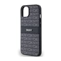 Pikkukuva 6 / 8: DKNY Nahkainen Mono Stripe & Metal Logo - iPhone 14 / 15 / 13 -kotelo (musta)