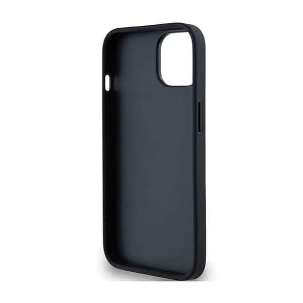 DKNY Nahkainen Mono Stripe & Metal Logo - iPhone 14 / 15 / 13 -kotelo (musta)