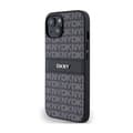 Pikkukuva 2 / 8: DKNY Nahkainen Mono Stripe & Metal Logo - iPhone 14 / 15 / 13 -kotelo (musta)