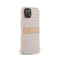 Pikkukuva 4 / 8: DKNY Leather Mono Stripe & Metal Logo - iPhone 14 / 15 / 13 -kotelo (vaaleanpunainen)