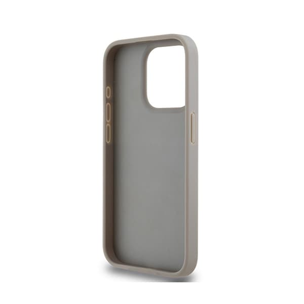DKNY Leather Mono Stripe & Metal Logo - iPhone 15 Pro Max -kotelo (beige)