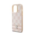 Miniatyrbillede 6 af 8: DKNY Læder Ternet Mono Mønster & Trykte Striber - iPhone 14 Pro Etui (Pink)