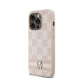 Miniatyrbillede 2 af 8: DKNY Læder Ternet Mono Mønster & Trykte Striber - iPhone 14 Pro Etui (Pink)