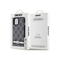 Pikkukuva 8 / 8: DKNY Nahkaruutukuvioinen yksikuvioinen kuvio ja painetut raidat - iPhone 14/15/13 -kotelo (musta)