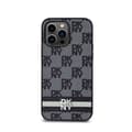 Pikkukuva 3 / 8: DKNY Nahkaruutukuvioinen yksikuvioinen kuvio ja painetut raidat - iPhone 14 Pro Max -kotelo (musta)