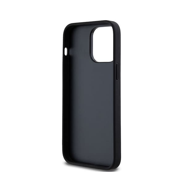 DKNY Nahkaruutukuvioinen yksikuvioinen kuvio ja painetut raidat - iPhone 14 Pro Max -kotelo (musta)