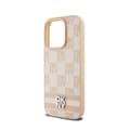 Pikkukuva 6 / 8: DKNY Nahkaruutukuvioinen yksikuvioinen kuvio ja painetut raidat - iPhone 15 Pro -kotelo (vaaleanpunainen)