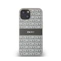Pikkukuva 3 / 8: DKNY Nahkainen Mono Stripe & Metal Logo - iPhone 14 / 15 / 13 -kotelo (beige)