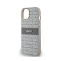 Pikkukuva 6 / 8: DKNY Nahkainen Mono Stripe & Metal Logo - iPhone 14 / 15 / 13 -kotelo (beige)