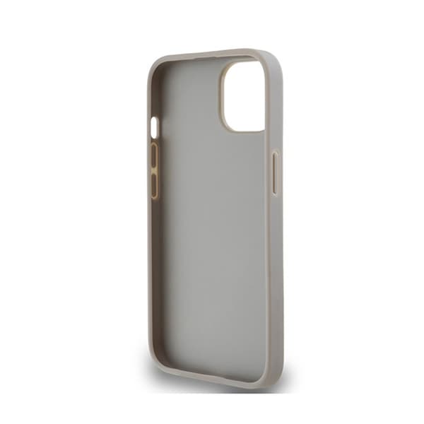 DKNY Nahkainen Mono Stripe & Metal Logo - iPhone 14 / 15 / 13 -kotelo (beige)