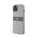Pikkukuva 2 / 8: DKNY Nahkainen Mono Stripe & Metal Logo - iPhone 14 / 15 / 13 -kotelo (beige)