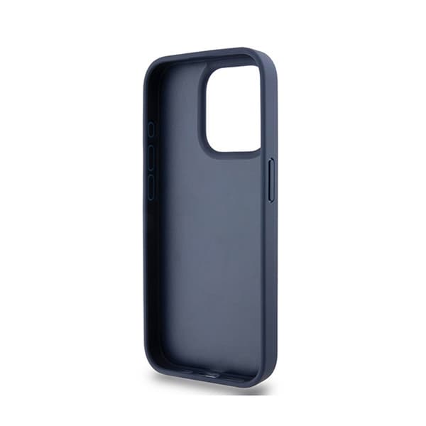 DKNY Leather Mono Stripe & Metal Logo - iPhone 15 Pro -kotelo (sininen)