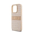 Pikkukuva 6 / 8: DKNY Leather Mono Stripe & Metal Logo - iPhone 15 Pro -kotelo (vaaleanpunainen)