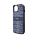 Miniatyrbillede 6 af 8: DKNY Læder Mono Stripe & Metal Logo - iPhone 15 / 14 / 13 Cover (Blå)
