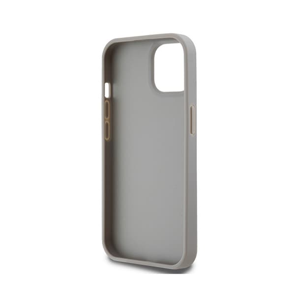 DKNY Læder Mono Stripe & Metal Logo - iPhone 15 / 14 / 13 Cover (Beige)