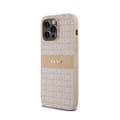 Pikkukuva 2 / 8: DKNY Leather Mono Stripe & Metal Logo - iPhone 14 Pro -kotelo (vaaleanpunainen)
