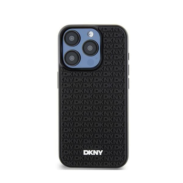 DKNY 3D-kumikuvio toistuvalla kuvioinnilla - iPhone 15 Pro -kotelo (musta)