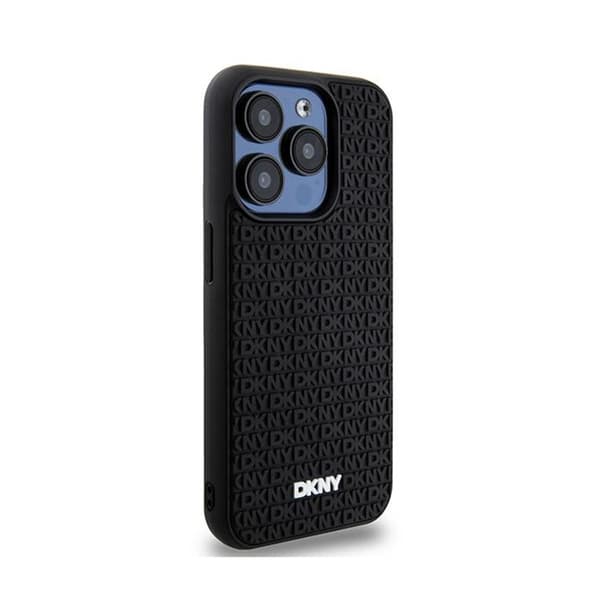 DKNY 3D-kumikuvio toistuvalla kuvioinnilla - iPhone 15 Pro -kotelo (musta)