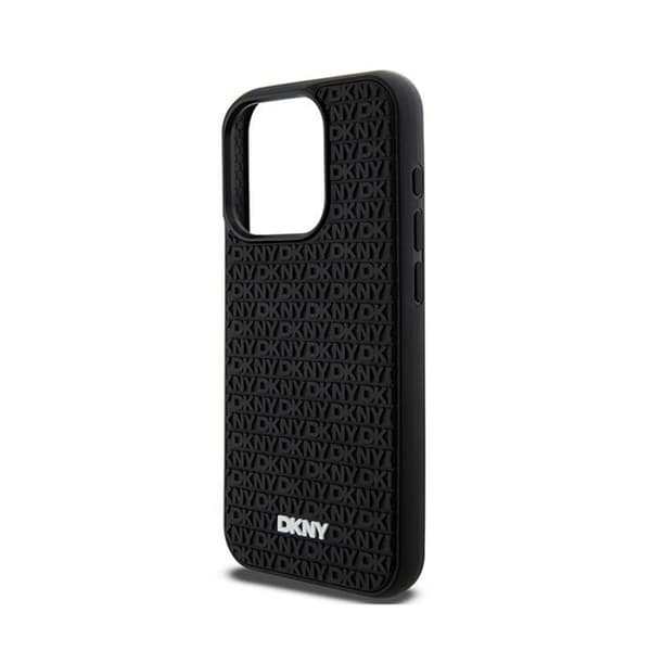 DKNY 3D-kumikuvio toistuvalla kuvioinnilla - iPhone 15 Pro -kotelo (musta)