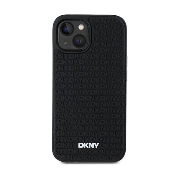 DKNY 3D-kumikuvio toistuvalla kuviolla - iPhone 15 / 14 / 13 -kotelo (musta)