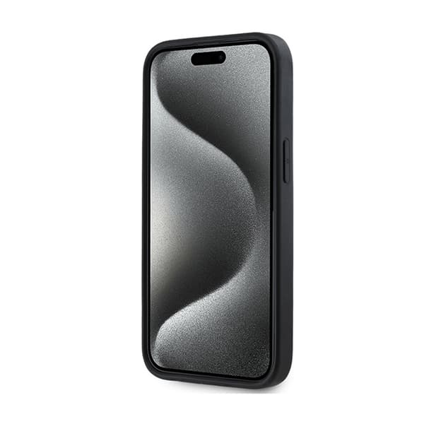 DKNY 3D-kumikuvio toistuvalla kuviolla - iPhone 15 / 14 / 13 -kotelo (musta)