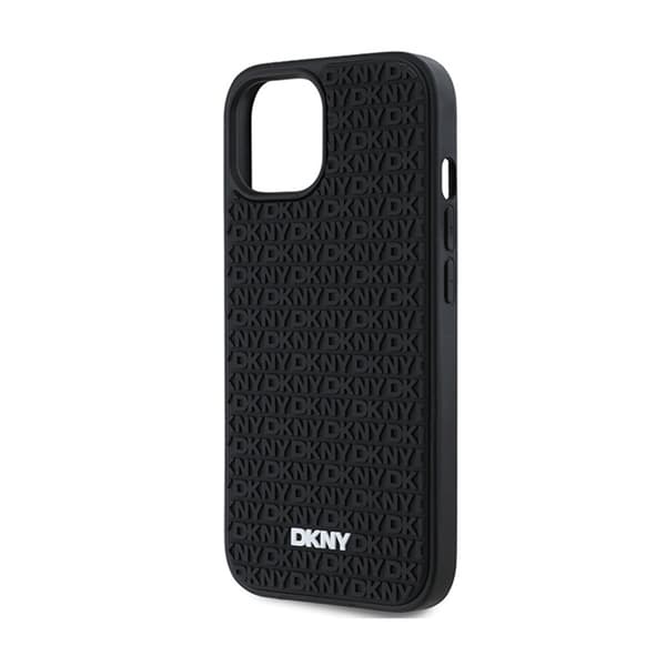 DKNY 3D-kumikuvio toistuvalla kuviolla - iPhone 15 / 14 / 13 -kotelo (musta)