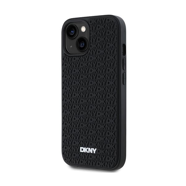 DKNY 3D-kumikuvio toistuvalla kuviolla - iPhone 15 / 14 / 13 -kotelo (musta)