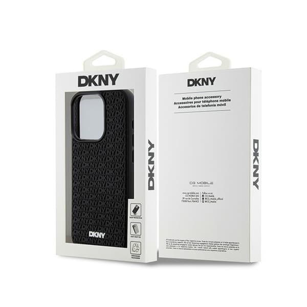 DKNY 3D-kumikuvio toistuvalla kuvioinnilla - iPhone 15 Pro Max -suojakuori (musta)