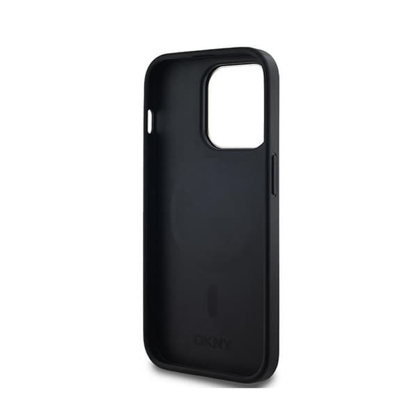 DKNY Læder MagSafe med Ternet Monomønster - iPhone 13 Pro Max Etui (Sort)
