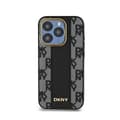 Pikkukuva 3 / 8: DKNY Nahkaruutukuvioinen Mono Pattern MagSafe - iPhone 15 Pro -kotelo (musta)