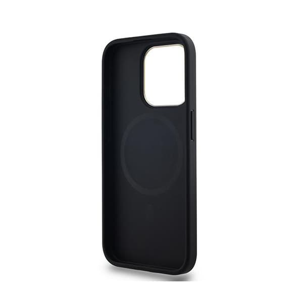 DKNY Nahkaruutukuvioinen Mono Pattern MagSafe - iPhone 15 Pro -kotelo (musta)