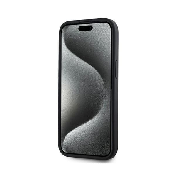 DKNY Nahkaruutukuvioinen MagSafe-suojakuori, yksikuvioinen kuviointi - iPhone 15 Plus / 14 Plus -kotelo (musta)