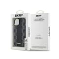 Pikkukuva 8 / 8: DKNY Nahkaruutukuvioinen MagSafe-suojakuori, yksikuvioinen kuviointi - iPhone 15 Plus / 14 Plus -kotelo (musta)