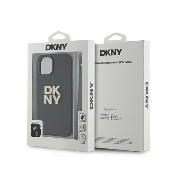 DKNY-ranneke Stock Logolla - iPhone 14 / 15 / 13 -kotelo (musta)