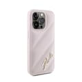 Miniatyrbillede 4 af 8: Karl Lagerfeld Diagonal Quilted Script - iPhone 15 Pro cover (lyserød)